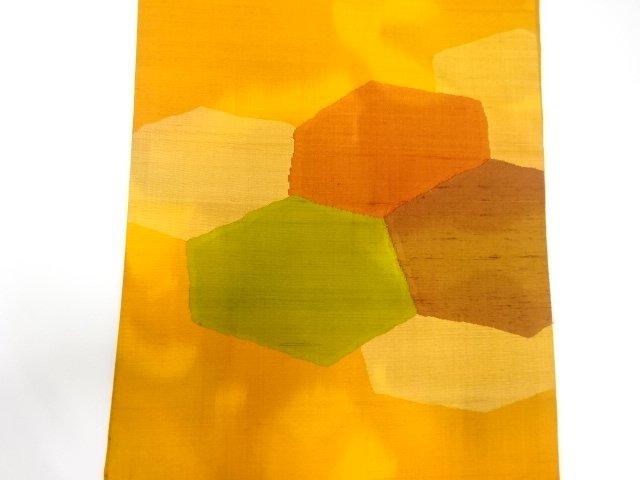  変わり亀甲模様織り出し　暈し　名古屋帯